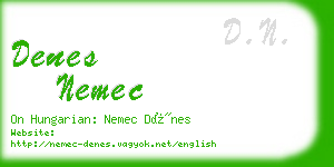 denes nemec business card